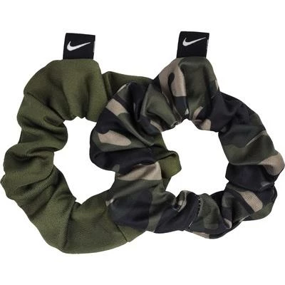 Nike Gathered Hair Ties (Pack Of 2) - Green/Camouflage
