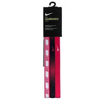 Nike Printed Headbands (Pack Of 3) - Pink/Black