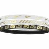 Nike Metallic Hairbands (Pack Of 3) - Black/White/Gold