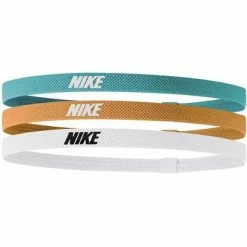 Nike Elasticated Hairbands (Pack Of 3) - White/Orange/Teal