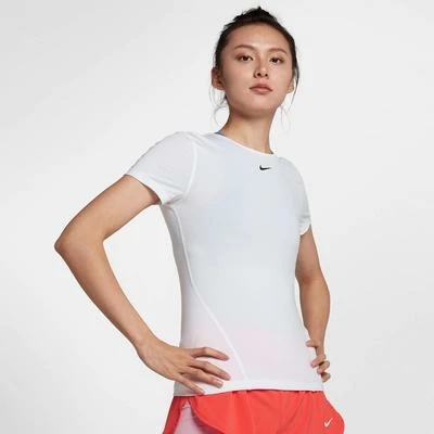 Nike Pro Womens Short Sleeved Training Top - White 3 Nike Pro Womens Short Sleeved Training Top - White