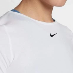 Nike Pro Womens Short Sleeved Training Top - White 9 Nike Pro Womens Short Sleeved Training Top - White -Nike Shop AO9951 100 D