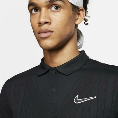 Nike Mens Advantage Knit Pattern Polo - Black - Image 3