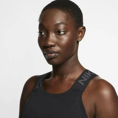 Nike Womens Pro Tank Top - Black/Thunder Grey - Image 3