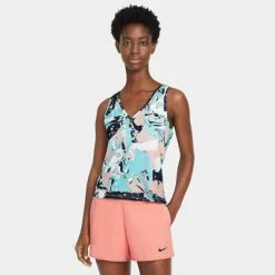 Nike Womens Printed Tennis Tank - Copa/White