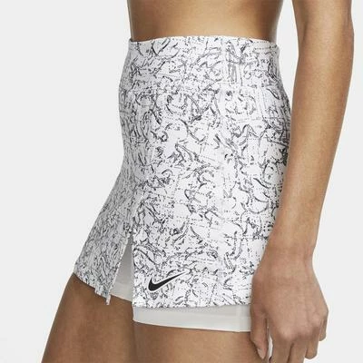 Nike Womens Court Victory Tennis Skirt - White/Black - Image 3