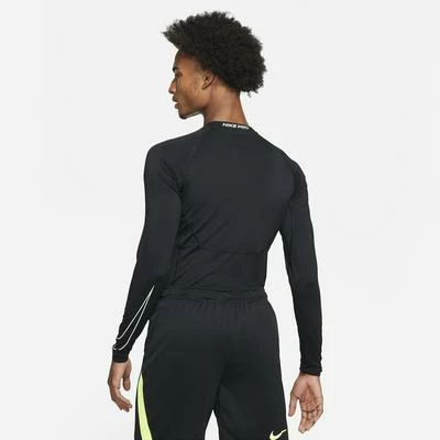 Nike Mens Tight Fit Long Sleeve Top - Black - Image 2