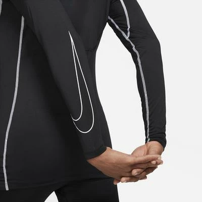 Nike Mens Tight Fit Long Sleeve Top - Black/White - Image 4