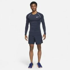Nike Mens Tight Fit Long Sleeve Top - Obsidian -Nike Shop DD1990 451 F