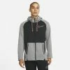Nike Mens Therma Fit Zip Hoodie - Black/Grey