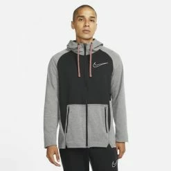Nike Mens Therma Fit Zip Hoodie - Black/Grey