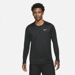 Nike Mens Advantage Half-Zip Long Sleeve Top - Black
