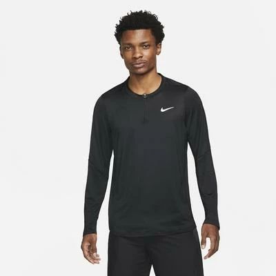 Nike Mens Advantage Half-Zip Long Sleeve Top - Black 3 Nike Mens Advantage Half-Zip Long Sleeve Top - Black