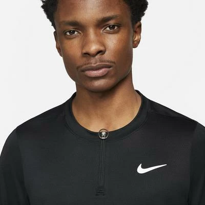Nike Mens Advantage Half-Zip Long Sleeve Top - Black 5 Nike Mens Advantage Half-Zip Long Sleeve Top - Black - Image 3