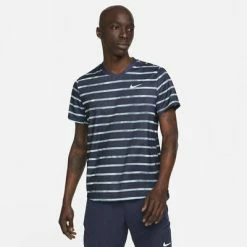 Nike Mens Striped Victory T-Shirt - Obsidian