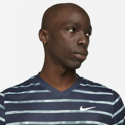 Nike Mens Striped Victory T-Shirt - Obsidian - Image 3