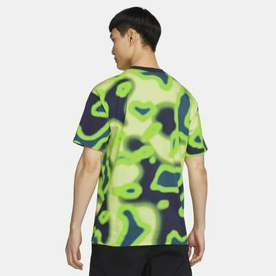 Nike Mens Printed Tennis Top - Neon Green - Image 2