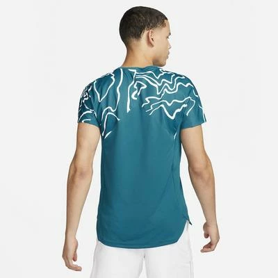 Nike Mens Dri-FIT Slam T-Shirt - Green Abyss/White - Image 2