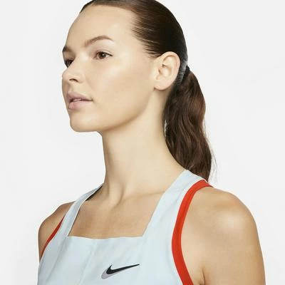 Nike Womens Dri-FIT Slam Tennis Tank - Glacier Blue/Team Orange - Image 4