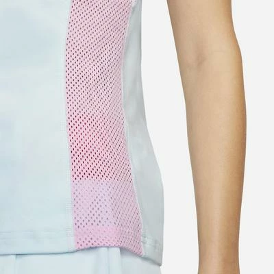 Nike Womens Dri-FIT Slam Tennis Tank - Glacier Blue/Team Orange - Image 5