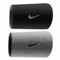 Nike Dri-Fit Home & Away Doublewide Wristbands - Black/Grey