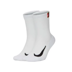 Nike Court Multiplier Heritage Tennis Crew Socks (2 Pack) - White/White