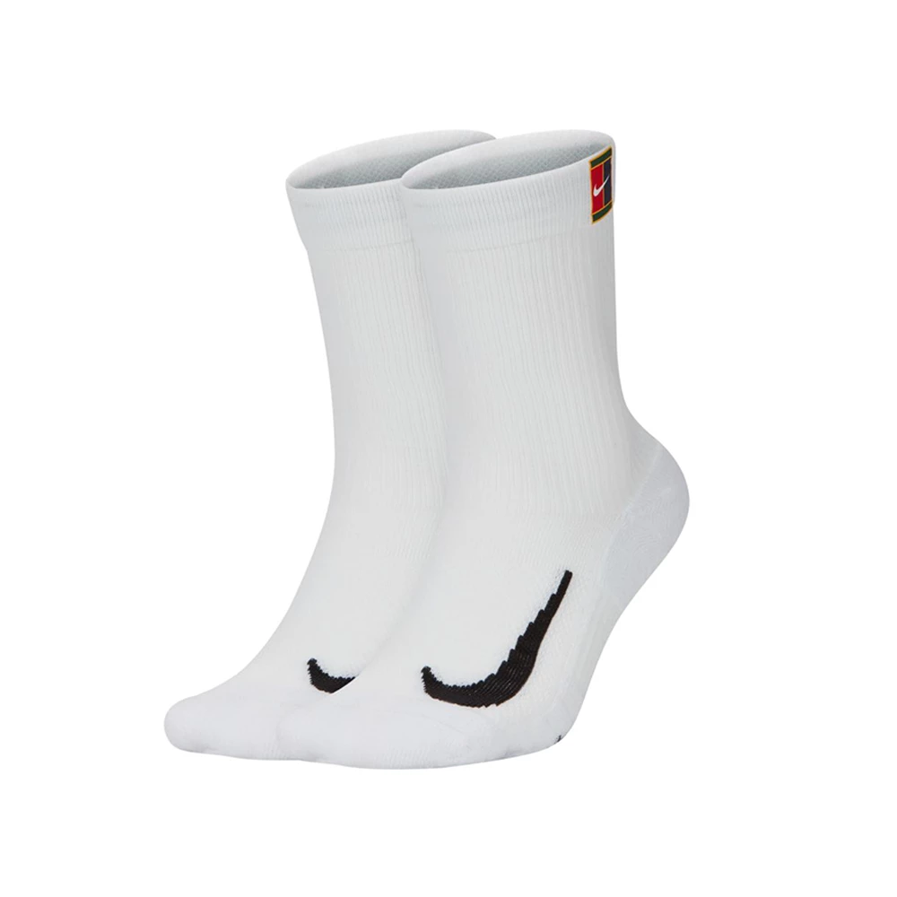 Nike Court Multiplier Heritage Tennis Crew Socks (2 Pack) - White/White