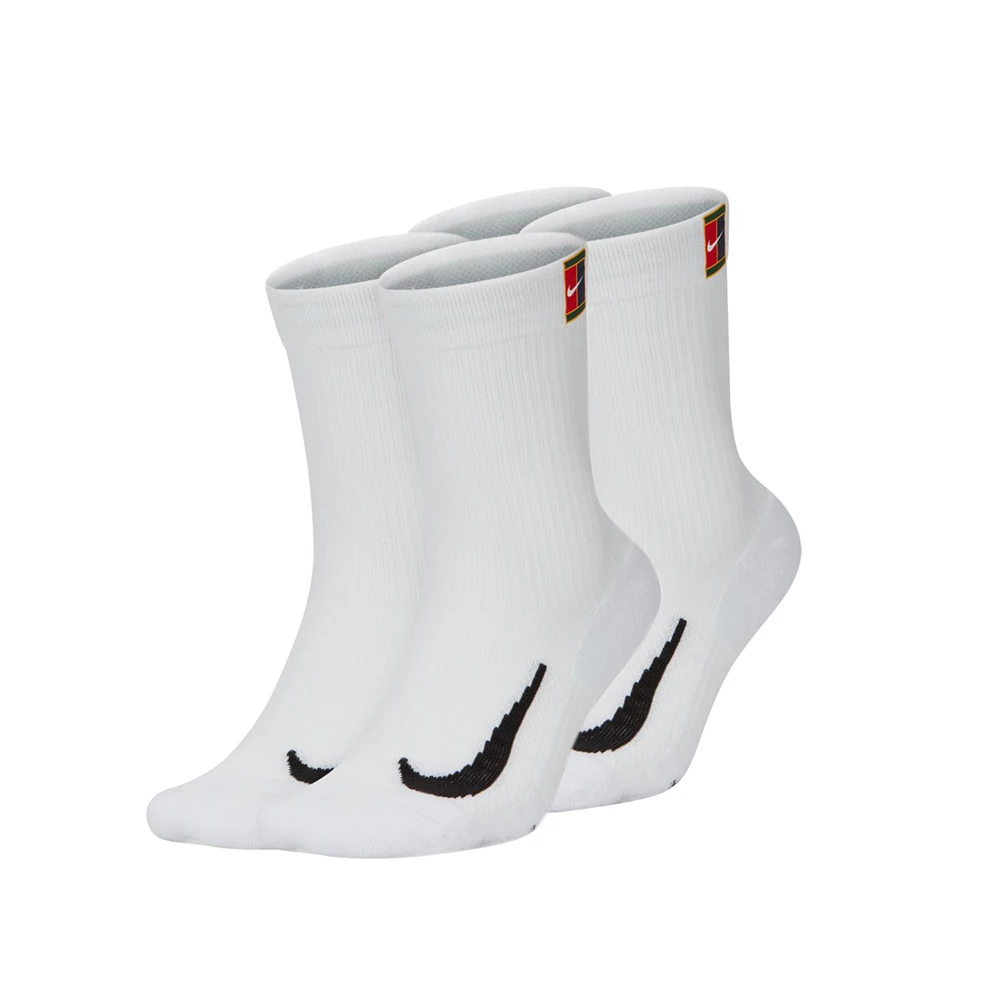 Nike Court Multiplier Heritage Tennis Crew Socks (2 Pack) - White/White - Image 3