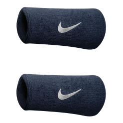 Nike Swoosh Wristbands Doublewide - Obsidian/White