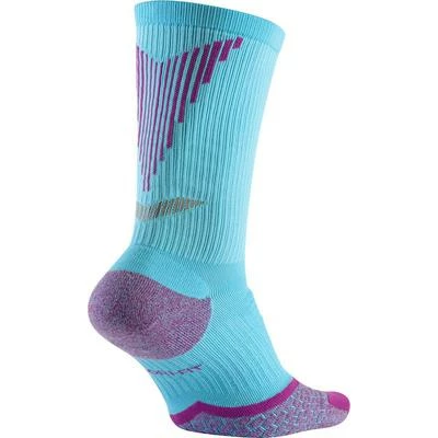 Nike Elite Cushioned Crew Running Socks (1 Pair) - Clearwater/Fuchsia - Image 2