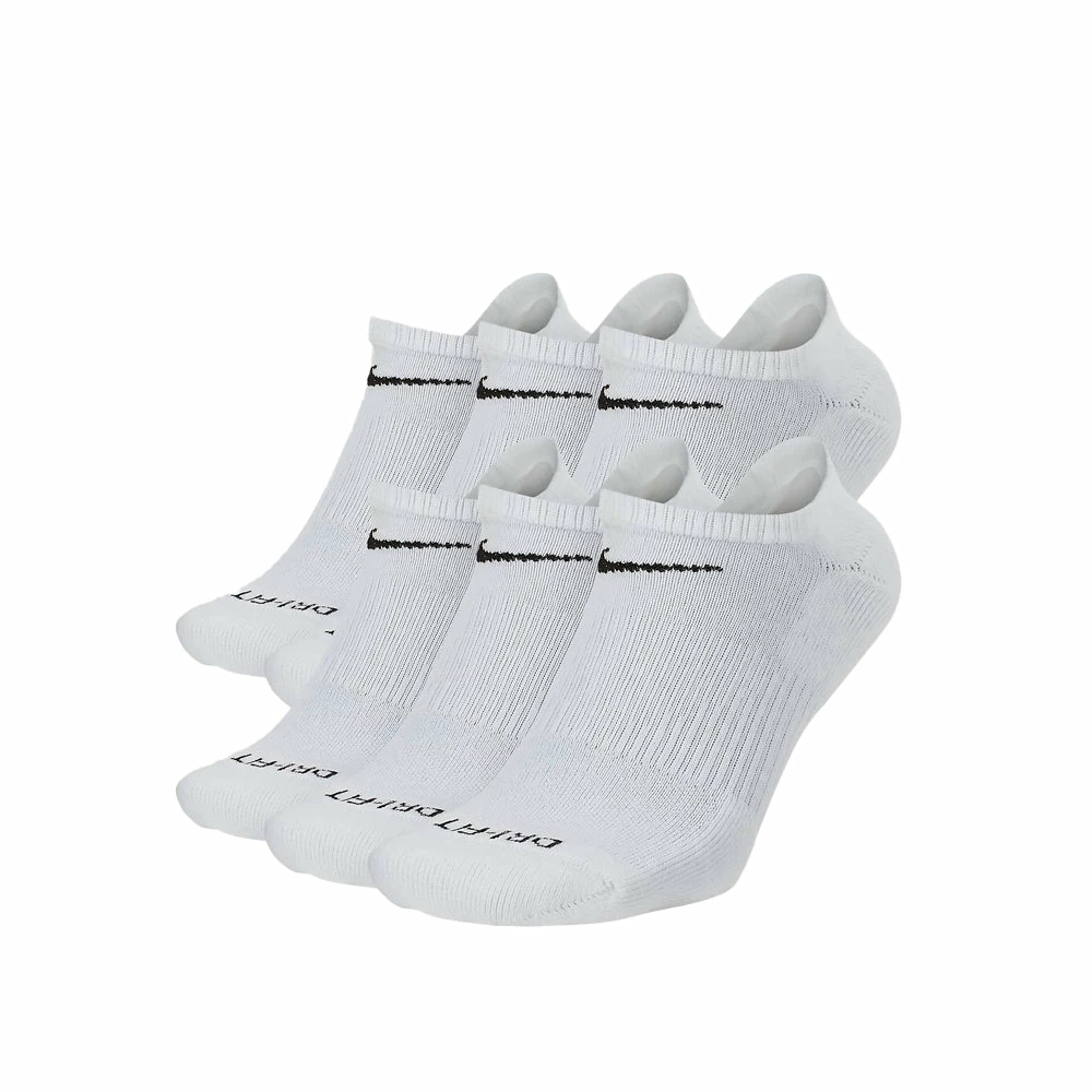 Nike Everyday Plus Cushion No Show Socks (6 Pack) - White/Black 3 Nike Everyday Plus Cushion No Show Socks (6 Pack) - White/Black