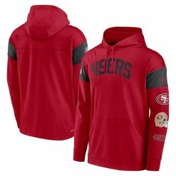 Men's Nike Scarlet/Black San Francisco 49ers Sideline Athletic Arch Jersey Performance Pullover Hoodie