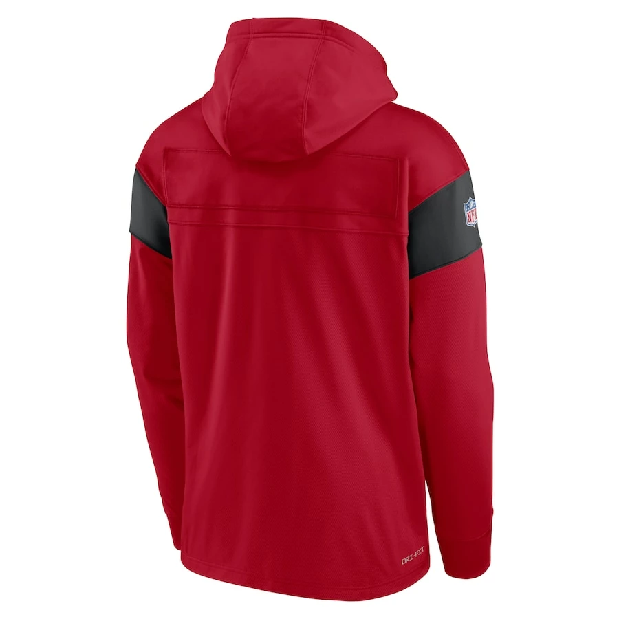 Men's Nike Scarlet/Black San Francisco 49ers Sideline Athletic Arch Jersey Performance Pullover Hoodie - Image 3