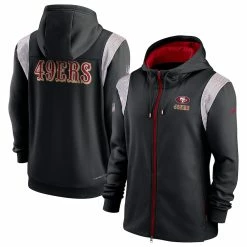 Men's Nike Black San Francisco 49ers Performance Sideline Lockup Full-Zip Hoodie