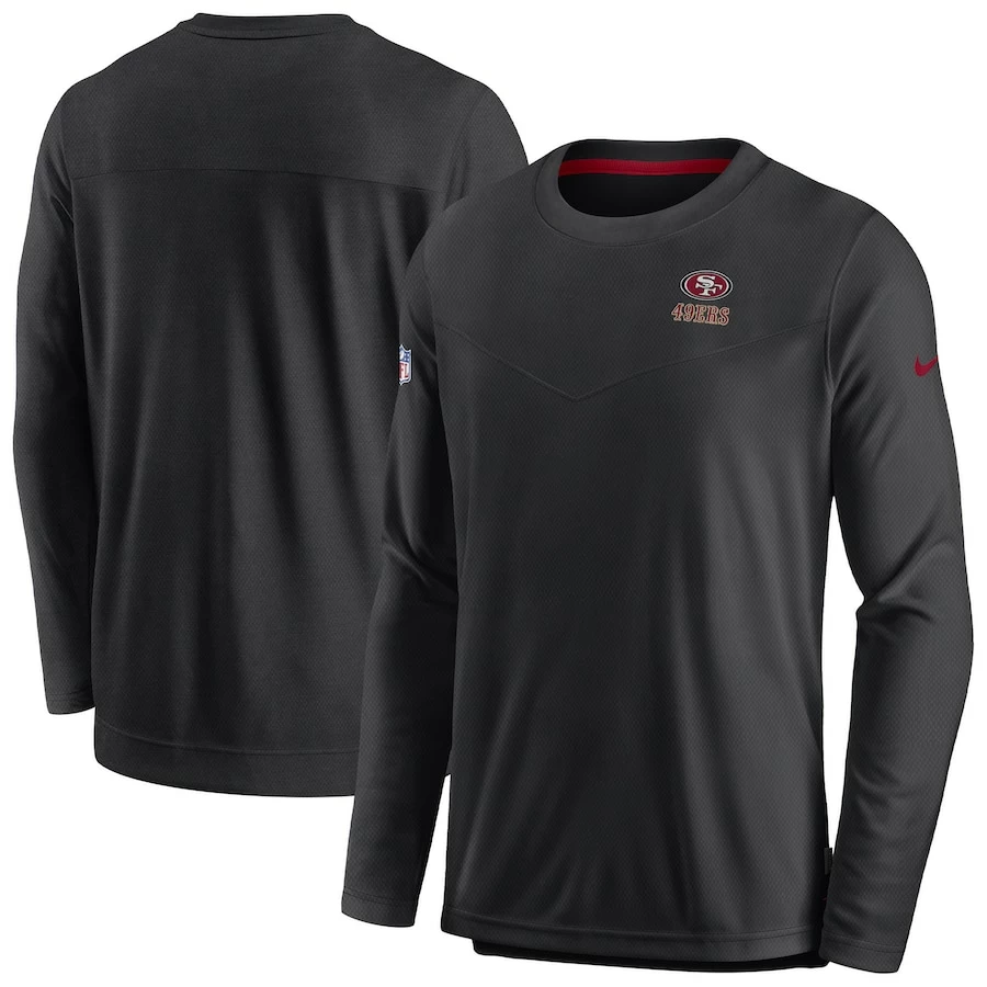 Men's Nike Black San Francisco 49ers Sideline Lockup Performance Long Sleeve T-Shirt