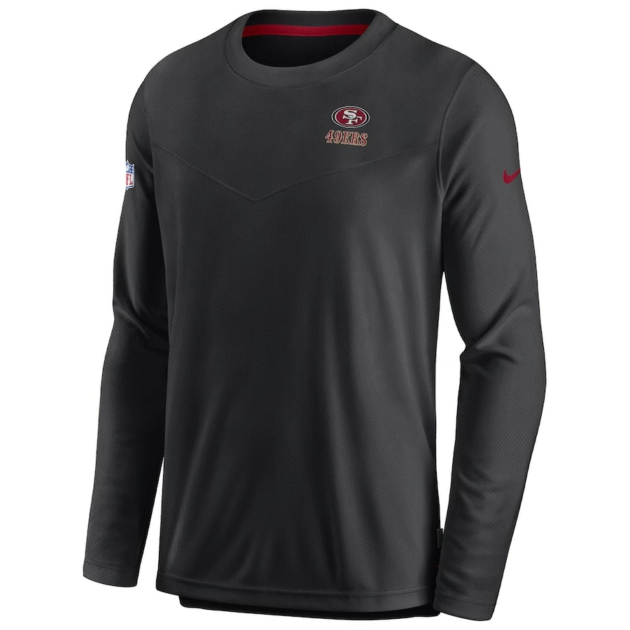 Men's Nike Black San Francisco 49ers Sideline Lockup Performance Long Sleeve T-Shirt - Image 2