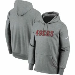 Men's Nike Charcoal San Francisco 49ers Wordmark Performance Pullover Hoodie