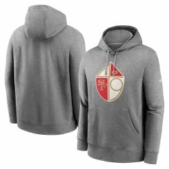 Men's Nike Heathered Gray San Francisco 49ers Rewind Club Fleece Pullover Hoodie