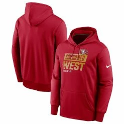 Men's Nike Scarlet San Francisco 49ers 2022 NFC West Division Champions Locker Room Trophy Collection Pullover Hoodie