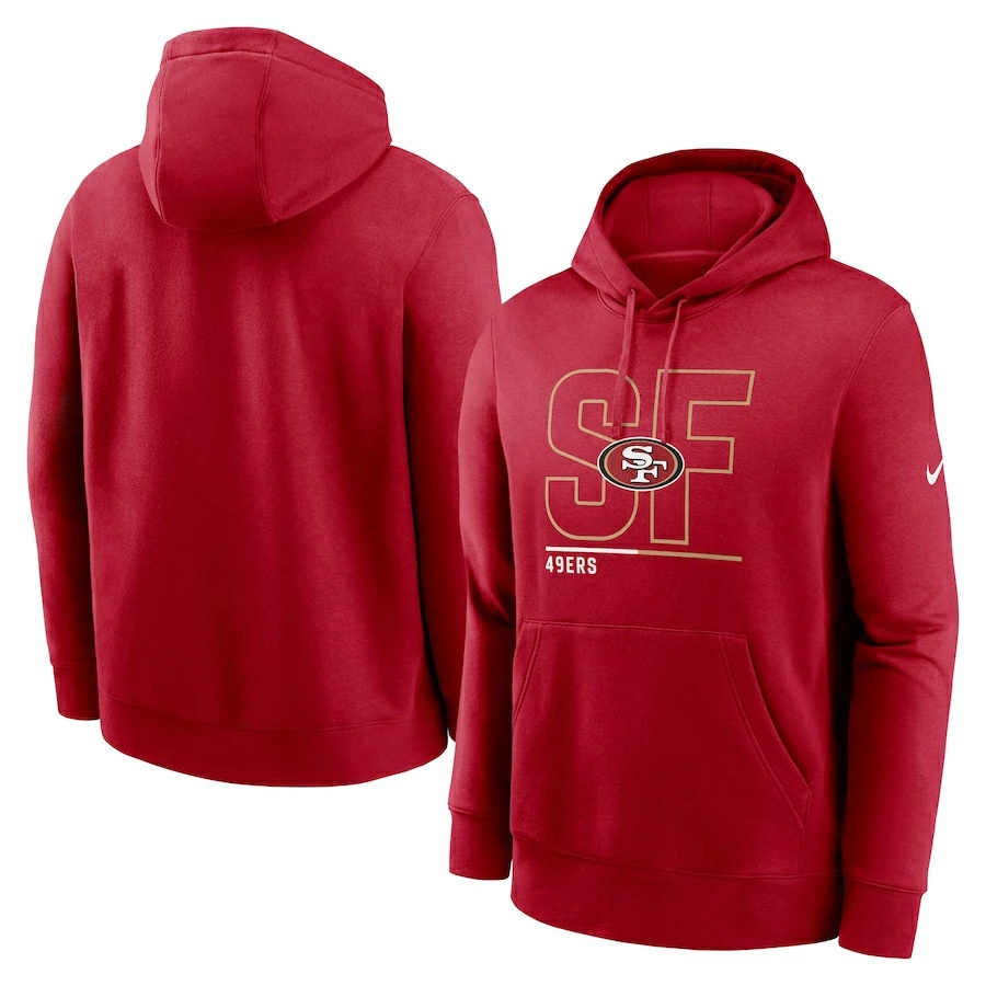 Men's Nike Scarlet San Francisco 49ers City Code Club Fleece Pullover Hoodie