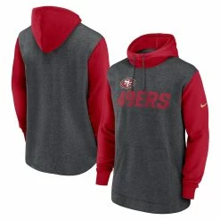 Men's Nike Heathered Charcoal/Scarlet San Francisco 49ers Surrey Legacy Pullover Hoodie