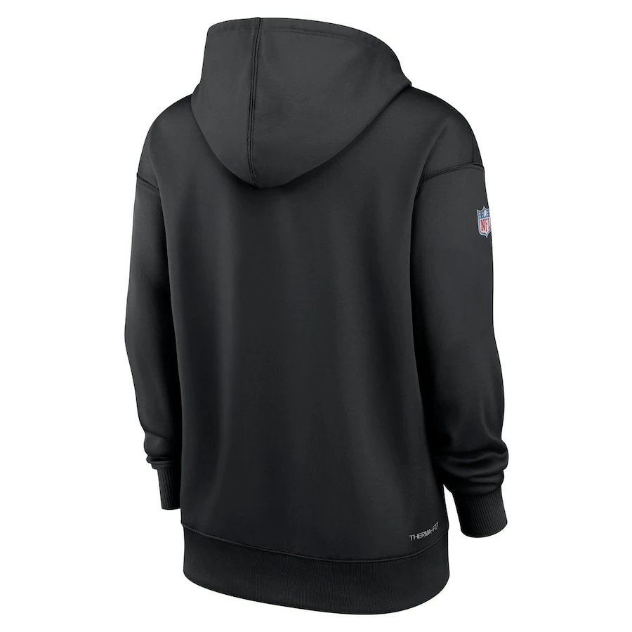 Women's Nike Black San Francisco 49ers 2022 NFL Crucial Catch Therma Performance Pullover Hoodie 5 Women's Nike Black San Francisco 49ers 2022 NFL Crucial Catch Therma Performance Pullover Hoodie - Image 3