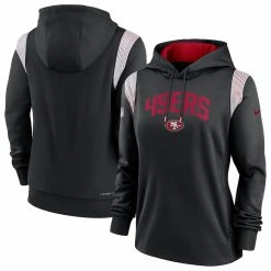 Women's Nike Black San Francisco 49ers Sideline Stack Performance Pullover Hoodie